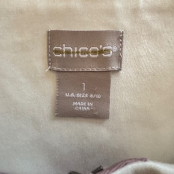 Chico's lined floral print wide 3/4 sleeve open front jacket us size 8/10 - Picture 11 of 15